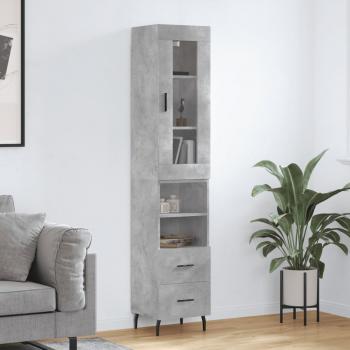 Aparador de hormigón gris 34,5x34x180 cm de madera multicapa Vidaxl