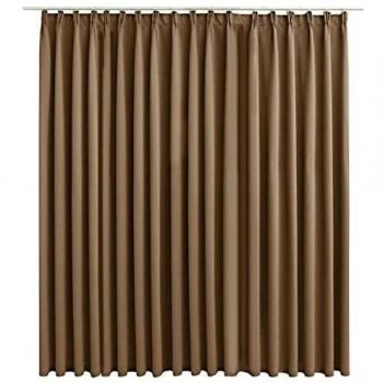 vidaXL Cortina opaca con ganchos gris topo 290x245 cm