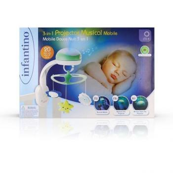 Móvil Proyector Musical 3 en 1 Infantino, Menta