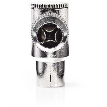 Conector IEC (Coaxial) Angulado - 2 Piezas - Metal - 75 Ohm