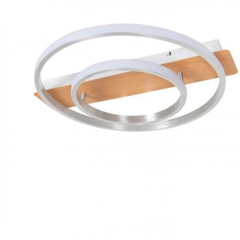 Lindby Signera Plafón LED de Techo Moderno, 2 Luces, Gris, Aluminio, para Salón y Comedor