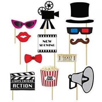 Guirca GUI7205 - Juego de 12 Accesorios con temática de Cine para photocall