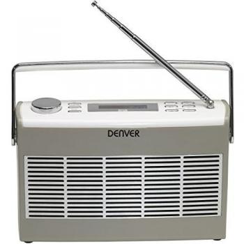 Radio Portátil DAB+ y FM Denver DAB-37 con Pantalla LCD y Función de Reloj - Gris