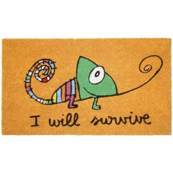 Laroom 13257 - Felpudo i will survive, color naranja