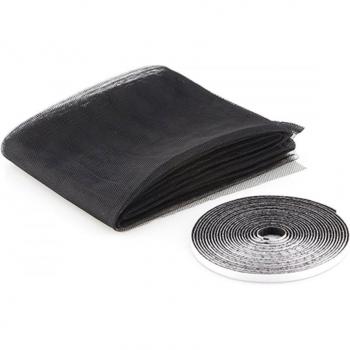 Mosquitera para puertas 140x250cm dos capas en poliéster Negro