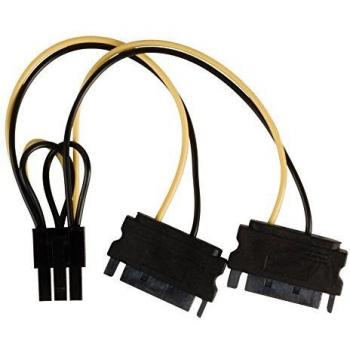 Cable de Alimentación SATA Dual a PCI-E 6-Pin
