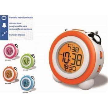 Reloj despertador daewo dcd220or, pantalla retroil dbf130