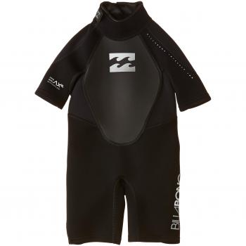 Billabong TODDLER Intruder 2mm Back Zip Shorty in Black S42B09 Sizes- - 4 Years
