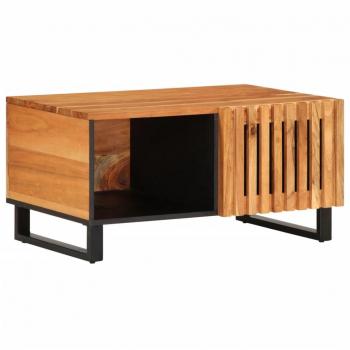 Mesa de centro de madera maciza de acacia 80x51x40 cm en color marrón