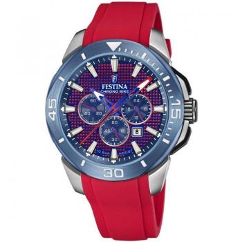 Festina Chrono Bike F20642/2 Men's Red Dial Rubber Strap Chronograph Watch