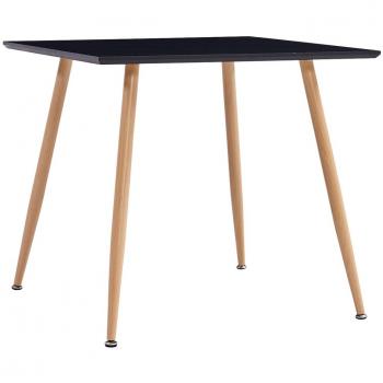 vidaXL Black and Oak Square Dining Table 31.5x31.5x28.7 MDF