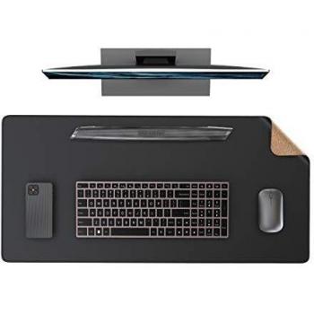 YSAGi Alfombrilla de Escritorio,Estera de Escritorio Corcho y Cuero PU,Bordes Cosidos, 80 x 40 cm,Ultrafina,Impermeable, Utilizable por ​Ambos Lados, para Oficina/Hogar