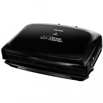 George Foreman Grill Family - Parrilla Eléctrica, Bandeja de Goteo Perfect-Fit, 5 Porciones, Placas Extraíbles, Placas Aptas para Lavavajillas, Indicador Luminoso, Negro - 24330-56