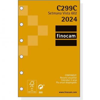 Recambio Anual 2024 Classic C299C Catalán Semana Vista Horizontal 73x114 mm Finocam
