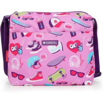 Bolso infantil Gabol Roller en estampado rosa