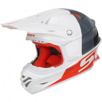 Scott 350 Pro Track MX Enduro Moto/Bike Casco Blanco/Naranja/Azul 2017