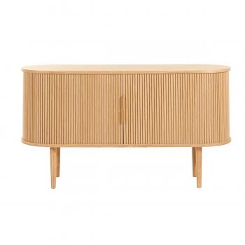 Aparador vintage de madera clara de roble con 2 puertas correderas 138 cm EPIC