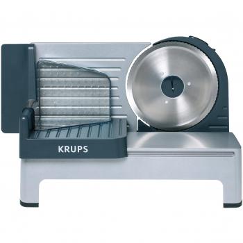 Krups Aoste Profesional Cortafiambres, Cuchilla Universal “Solingen” de 19 cm de diámetro y extraíble, Motor silencioso, 140 W, Metall