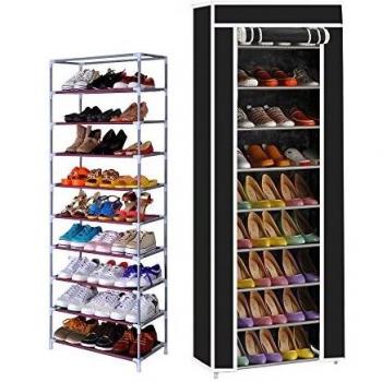 T-LoVendo TLV-FS-58160 Zapatero con Cubierta de Tela 10 Niveles Organizador Zapatos Estantería