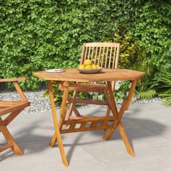 Mesa de jardín plegable 90x75 cm madera maciza de Acacia Marrón