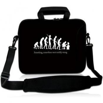 Luxburg® Design Funda bandolera Blanda Bolso Sleeve para Ordenador Portátil / MacBook de 15,6 pulgadas, motivo: Evolución