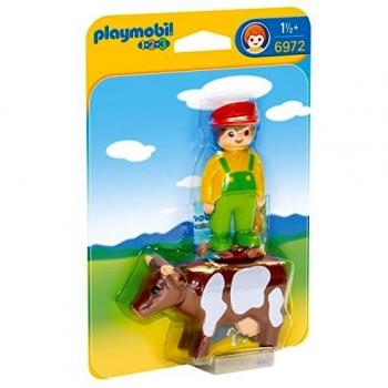 Playmobil 1.2.3 Granjero con Vaca 6972