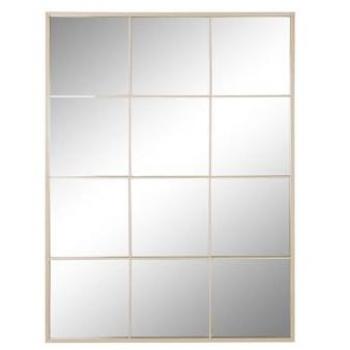 Espejo de pared Home ESPRIT Beige Cristal Hierro Espejo Ventana Scandi 90 x 1 x 120 cm
