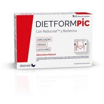 DIETMED - DIETFORMPIC 30 CÁPSULAS VEGETALES con Berberina, Reducose, Alcachofa, Colina y Cromo | Vegano | Sin Gluten | Sin Azúcar | Sin Almidón
