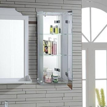 Armario de Baño Botiquin 73x27.5x13cm 3 Compartimentos Luz LED Muebles Blanco