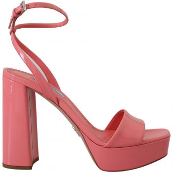 Prada Pink Patent Sandals Ankle Strap Heels - EU38/US7.5, High Heel Sandals, Female, Size: 8 US