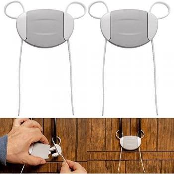 Cerraduras de Seguridad para Niños, Juego de 2, Cerradura de Seguridad para Manijas de Casilleros, Puertas, sin perforar - sin adhesivo, utilizable para manijas de casilleros de 9-18 cm, Cierres