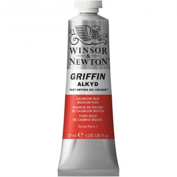 Winsor & Newton Griffin Alkyd - Tubo óleo de secado rápido, 37 ml, Tono Rojo de Cadmio Medio