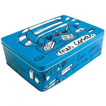 Laroom Caja metálica, Metal, Azul