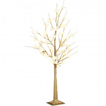 Árbol de Flor de Cerezo con Luces LED IP44 en Blanco Cálido 120 cm