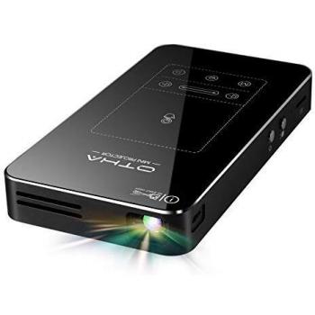 OTHA Proyector Mini Portátil, Mini Proyector Android 7.1.2, Proyector DLP, Soporte 1080P Bluetooth HDMI Airplay Wifidisplay Eshare, para Cine en Casa Inalámbrico, Compatible con Fire TV Stick/PS3/PS4
