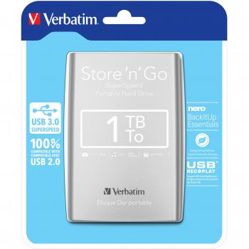 Disco Duro Portátil Store 'n' Go USB 3.0 de 1 TB e Verbatim 53071