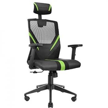 Mars Gaming MGC-ERGO Verde, Silla Gaming Ergonómica, Malla Transpirable, Soporte Ajustable Cervical