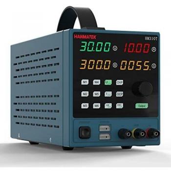 Fuente de Alimentación de Banco, Alimentación de Laboratorio Ajustable Portátil 0-10 A/0-32 V, Memoria 6 Grupos de Datos, Control por Computadora y Botón, Operación Automática, Protección Múltiple