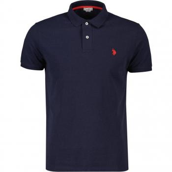 Basic Cotton Pique Polo Shirt for Men - U.S. Polo Assn. King, Blue, Size M