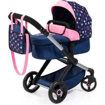 Cochecito de muñeca Bayer Design Combi Xeo Azul/Rosa con características de diseño moderno, estructura plegable, ruedas giratorias, y capacidad para muñecas de hasta 42 cm