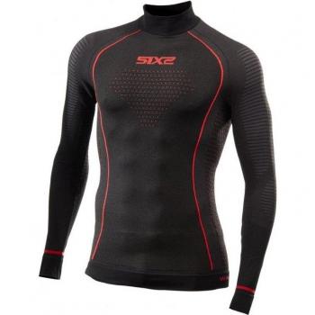 Camiseta Interior de Manga Larga SIXS BlazeFit Negro-Rojo