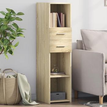 Aparador alto de madera de ingeniería roble Sonoma 30x42,5x124 cm Marrón