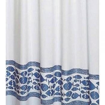 Maurer 4042445 - Cortina de ducha, tela lisa, 180 x 200 cm, color azul