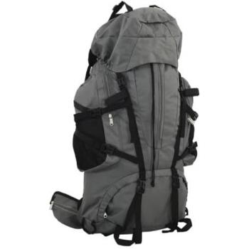 Mochila de senderismo tela oxford 60 l color caqui, gris y marrón - vidaXL