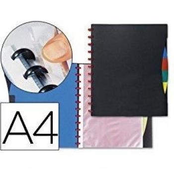 Liderpapel WA06 - Carpeta con 20 fundas y 4 separadores fundas intercambiables