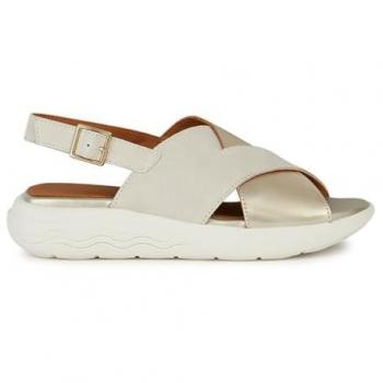 Sandalias Geox D Spherica EC5 C para mujer, deportivas, color arena oro, con cierre de hebilla