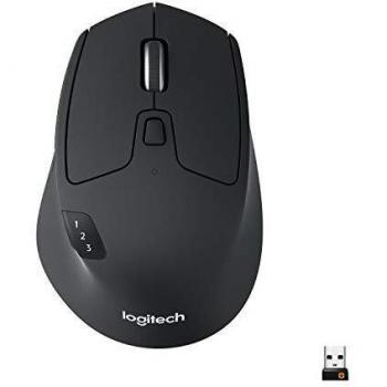 Logitech M720 Triathlon Ratón Inalámbrico Multidispositivo, Bluetooth, USB Unifying, 1000 dpi, 6 Botones Programables, Batería 2 Años, Compatible con PC Portátil, Mac, iPadOS - Gris