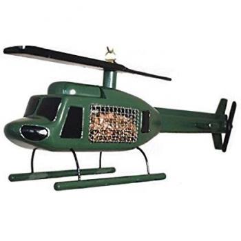 Flying Visit HUEY Helicóptero réplica para pájaros con Tapa magnética y Cadena Ajustable