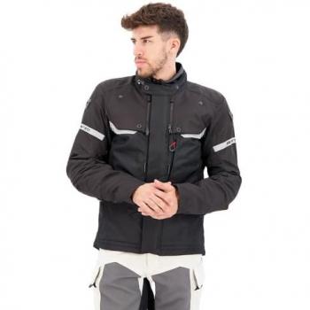 REV'IT! Chaqueta textil de motocicleta Outback 4 H2O Negra - XL, impermeable, transpirable, con protección en codos y hombros, ventilación ajustable, múltiples bolsillos