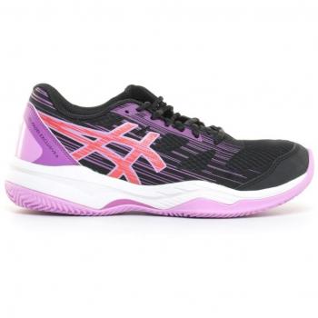 Asics Gel-Padel Exclusive 6 Zapatillas de Pádel para Mujer, Color Negro/Morado, Talla 38, con Entresuela GEL y Transpirabilidad